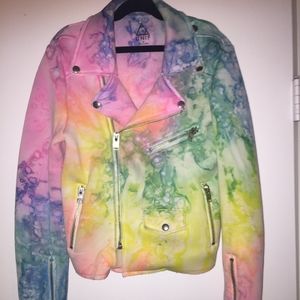 UNIF TIE DYE MOTO JACKET SIZE MEDIUM